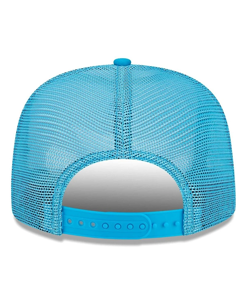 Men's New Era White, Blue Carolina Panthers Banger 9FIFTY Trucker Snapback Hat