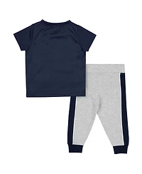 Baby Boys and Girls Colosseum Navy, Heather Gray Penn State Nittany Lions Ka-Boot-It Jersey Pants Set