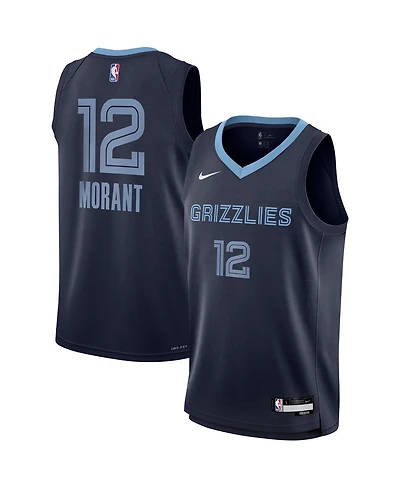 Big Boys Nike Ja Morant Navy Memphis Grizzlies Swingman Jersey - Icon Edition