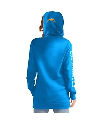 Women's G-iii 4Her by Carl Banks Powder Blue Los Angeles Chargers Extra Inning Pullover Hoodie