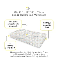 Halo Dream Inc. Cotton Percale Fitted Sheet, For 52" x 28" Crib & Toddler Bed Mattress (2-Pack)
