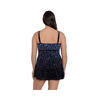 Longitude by Mimi Flamingo Women's Empire Princess Seam Swim Dress