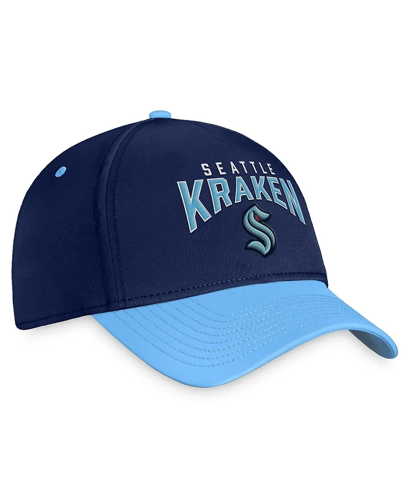 Men's Fanatics Deep Sea Blue, Light Blue Seattle Kraken Fundamental 2-Tone Flex Hat