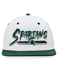 Men's Top of the World White, Green Michigan State Spartans Sea Snapback Hat