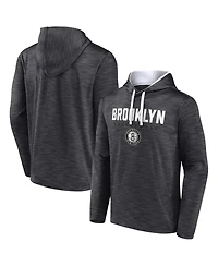 Men's Fanatics Heather Charcoal Brooklyn Nets Fast Break Pullover Hoodie