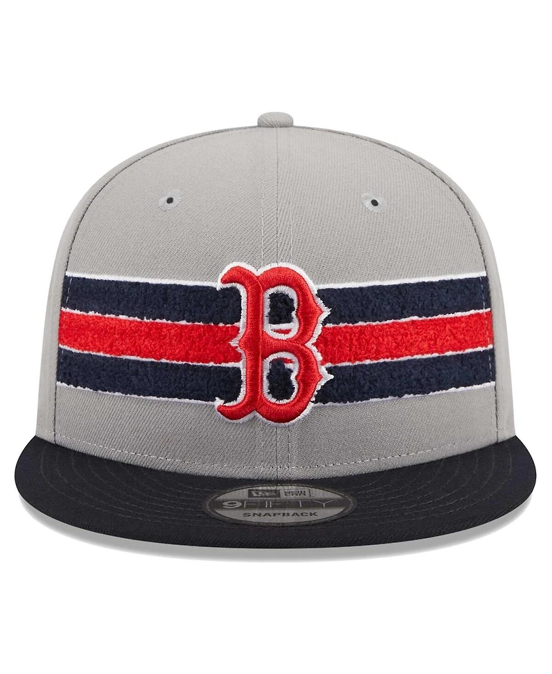 Men's New Era Gray, Navy Boston Red Sox Band 9FIFTY Snapback Hat