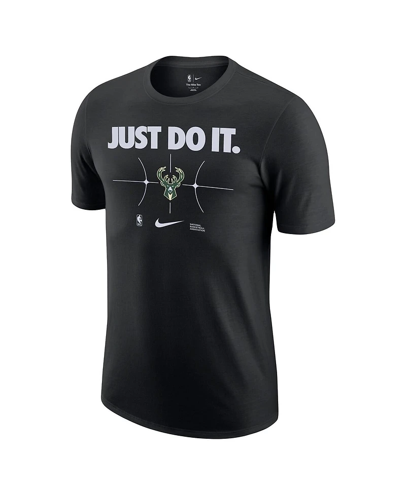 Men's Nike Black Milwaukee Bucks Just Do It T-shirt