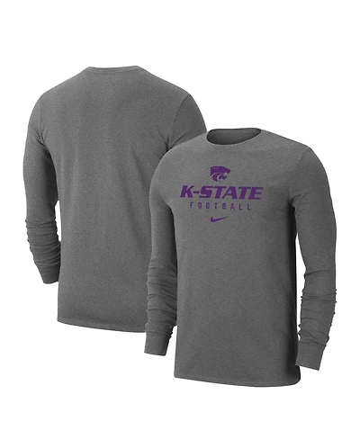 Men's Nike Heather Gray Kansas State Wildcats Changeover Long Sleeve T-shirt
