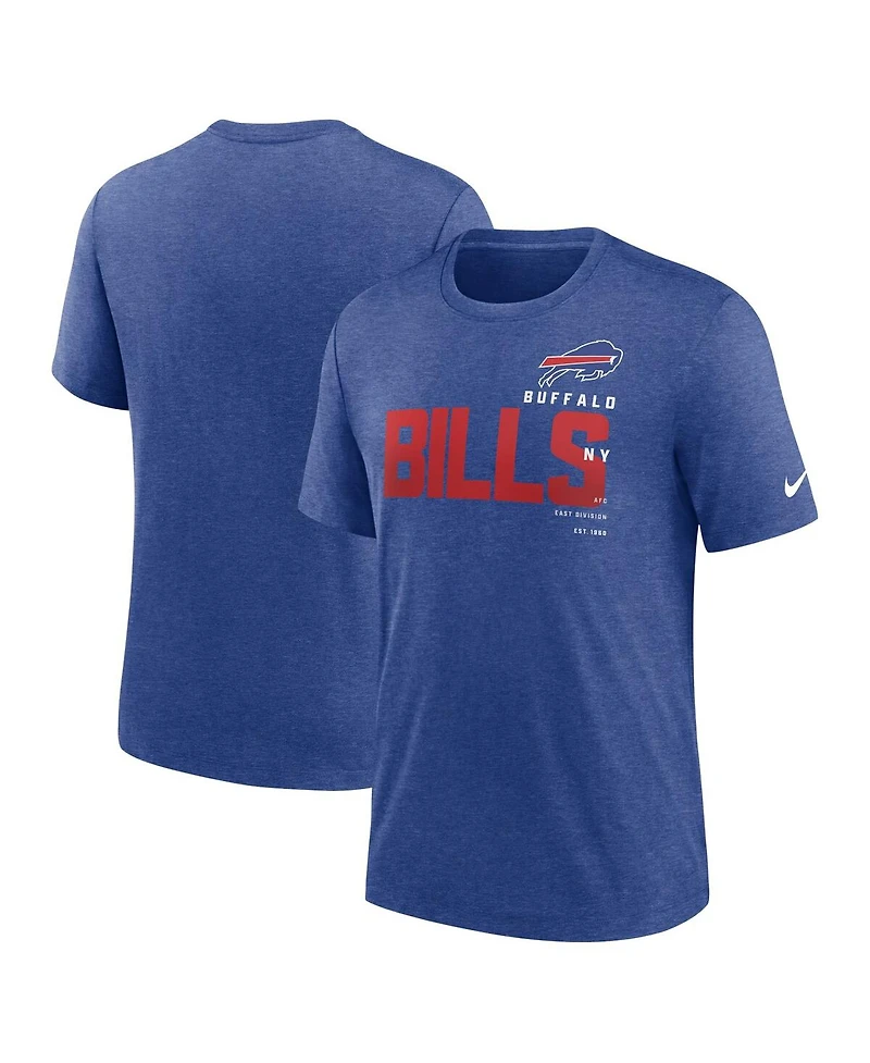 Men's Nike Heather Royal Buffalo Bills Team Tri-Blend T-shirt