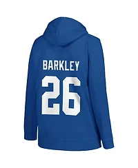 Women's Profile Saquon Barkley Royal New York Giants Plus Player Name and Number Pullover Hoodie