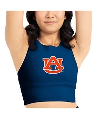 Women's Kadi Brand Navy Auburn Tigers Buttery Soft Midi Bra and Leggings Set