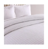 MarCielo 100% White Cotton Quilt Bedspread Set B33