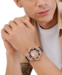 Philipp Plein Men's Automatic Skeleton Royal Black Silicone Strap Watch 46mm