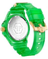 Philipp Plein Unisex The Skull Scuba Duba Green Silicone Strap Watch 44mm