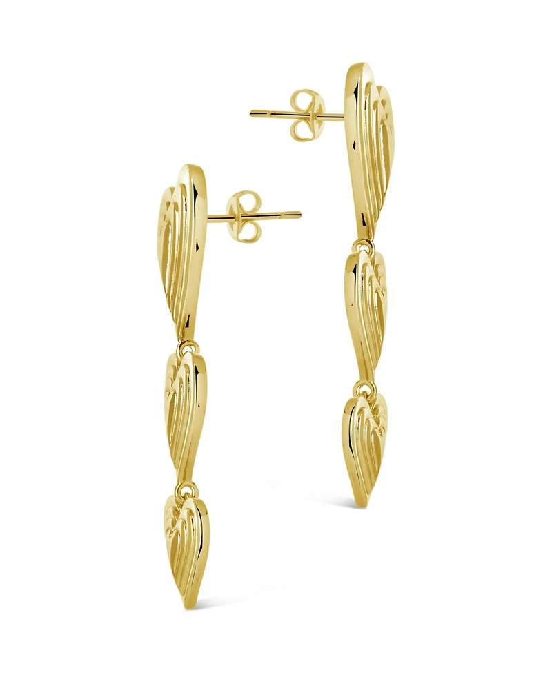 Sterling Forever Silver-Tone or Gold-Tone Beating Heart Drop Studs