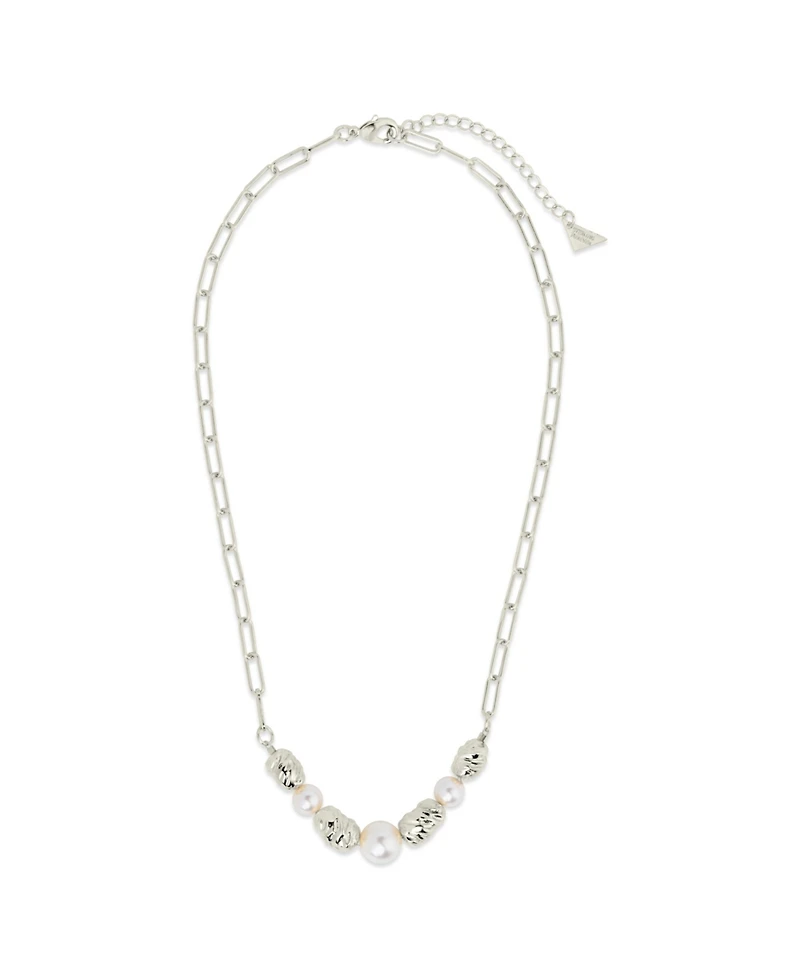 Sterling Forever Gold-Tone or Silver-Tone Beaded and Cultured Pearl Sylvie Statement Necklace