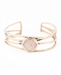 Barse Terra Genuine Peach Moonstone Kite Cuff Bracelet