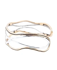 Barse Fresh Genuine Bronze and Sterling Silver Abstract Cuff Bracelet