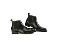 Gino Vitale Men's Handcrafted Genuine Leather Pull-On Chelsea Gore Dress Boot