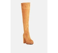 maple faux suede Over the Knee boots