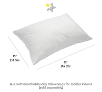 Breathable Baby Cotton Percale Toddler Pillow, 13" x 18" (2-Pack)