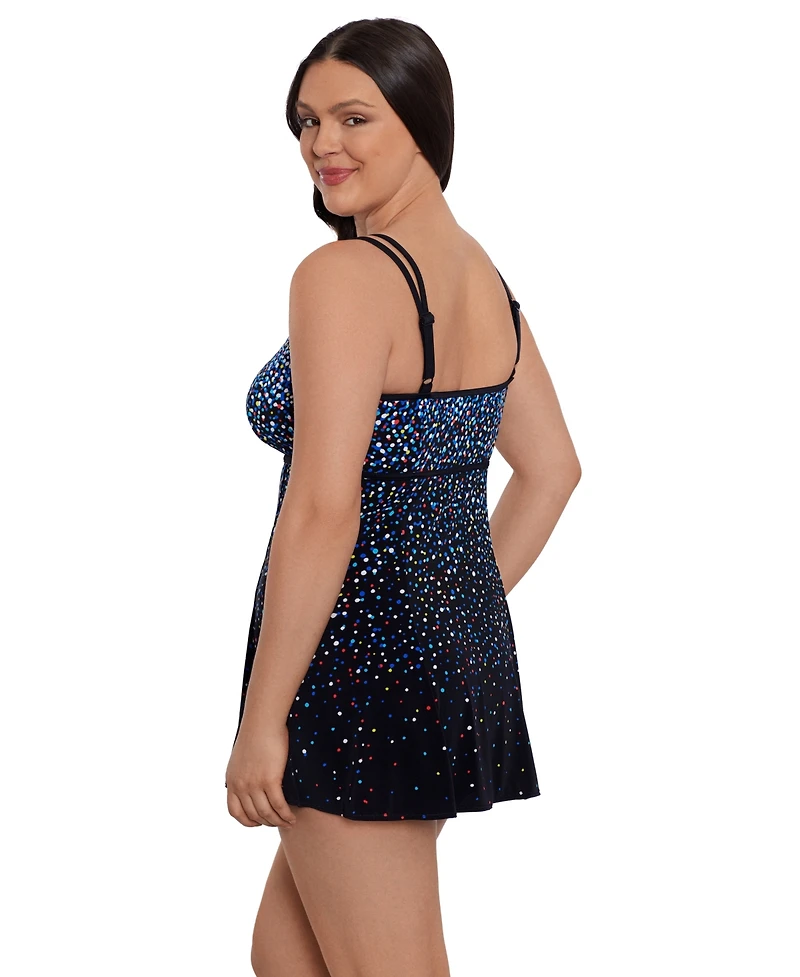 Longitude by Mimi Flamingo Women's Empire Princess Seam Swim Dress