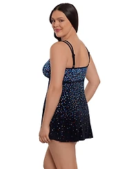 Longitude by Mimi Flamingo Women's Empire Princess Seam Swim Dress