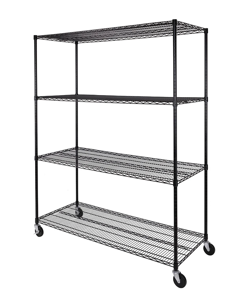 Seville Classics UltraDurable 4-Tier Nsf Steel Wire Shelving, 60" W x 24" D x 76" H