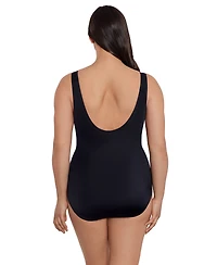 Longitude by Mimi Flamingo Women's 7-Fold Fan Tank One-Piece Swimsuit