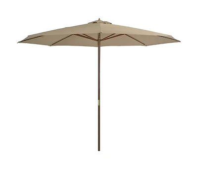 Garden Parasol with Wooden Pole 137.8" Taupe