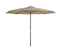 Garden Parasol with Wooden Pole 137.8" Taupe