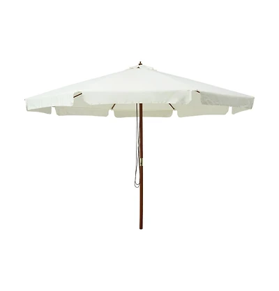 Garden Parasol with Wooden Pole 129.9" Sand White