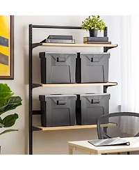 Iris Usa File Box Slim Portable File Organizer Plastic File Box for Letter File w/ Organizer-Lid, Bpa-Free Plastic Storage Organizer with Secure Buckl