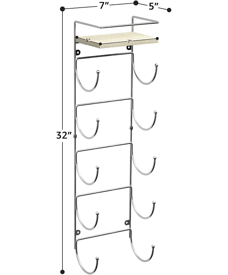Sorbus Wall Mounted Towel Rack With Shelf - White