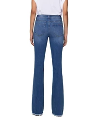 Vervet Women's Mid Rise Raw Hem Mini Flare Jeans