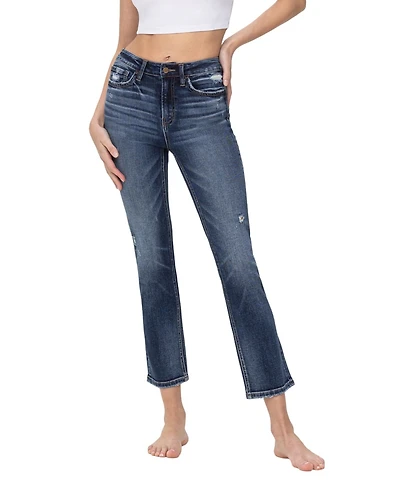 Flying Monkey Women's High Rise Ankle Slim Straight Jeans