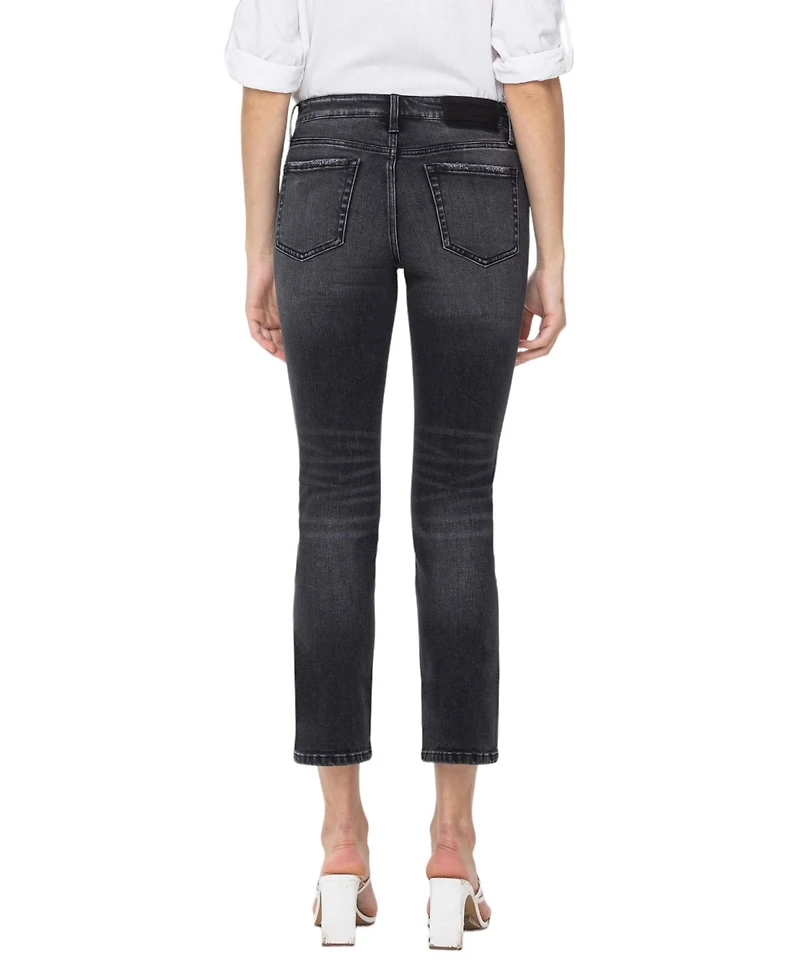 Flying Monkey Women's Mid Rise Slim Straight Jeans