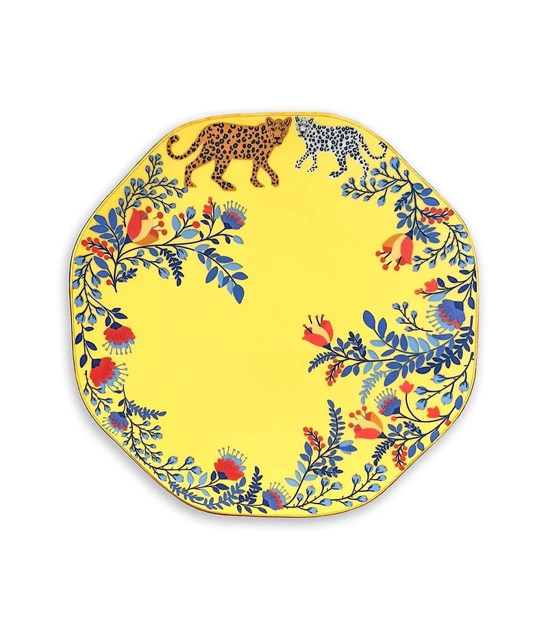 Jessie Zhao New York Amazon Rainforest Bone China In Yellow Side Plate