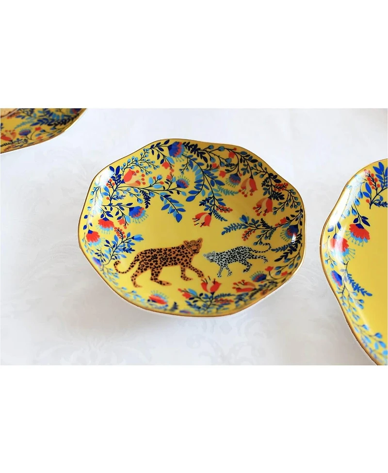 Jessie Zhao New York Amazon Rainforest Bone China Side Plate In Yellow