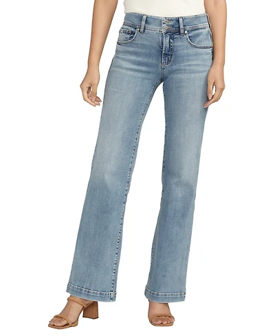 Silver Jeans Co. Women's Suki Mid Rise Curvy Fit Trouser Jeans