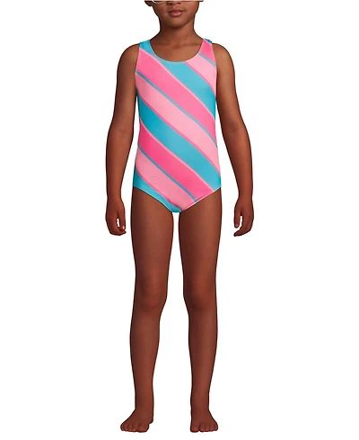 Lands' End Big Girls Plus Chlorine Resistant One Piece Upf 50 Swimsuit