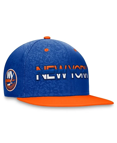 Men's Fanatics Royal, Orange New York Islanders Authentic Pro Rink Two-Tone Snapback Hat