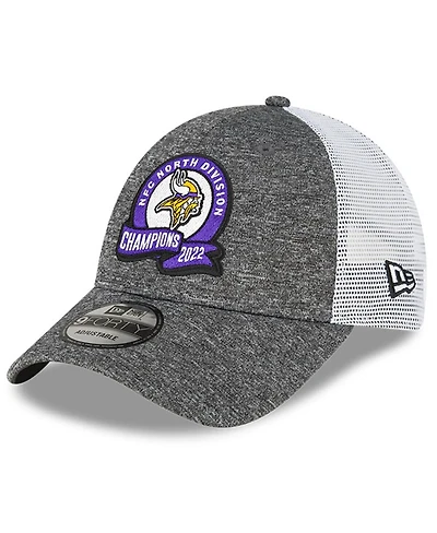 Men's New Era Heather Gray Minnesota Vikings 2022 Nfc North Division Champions Locker Room 9FORTY Adjustable Hat