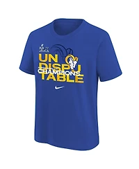 Big Boys Nike Royal Los Angeles Rams Super Bowl Lvi Champions Slogan T-shirt
