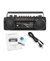 Riptunes Retro Am/Fm/Sw Radio + Cassette Boombox with Bluetooth and Usb/Sdhc Playback