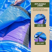 Xjump Purplish Castle Commercial Grade Bounce House Water Slide with Splash Pool for Kids and Adults (with Blower), 15oz Pvc Vinyl, Basketball Hoop, W