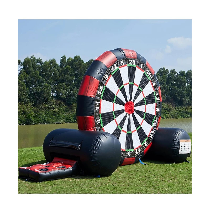 JumpOrange Inflatable Soccer Dart Game (with Blower), Kids and Adults, Commercial Grade, Rental Game, Hoop Shot Target, Toss Game, Outdoor Indoor, Blo