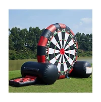 JumpOrange Inflatable Soccer Dart Game (with Blower), Kids and Adults, Commercial Grade, Rental Game, Hoop Shot Target, Toss Game, Outdoor Indoor, Blo