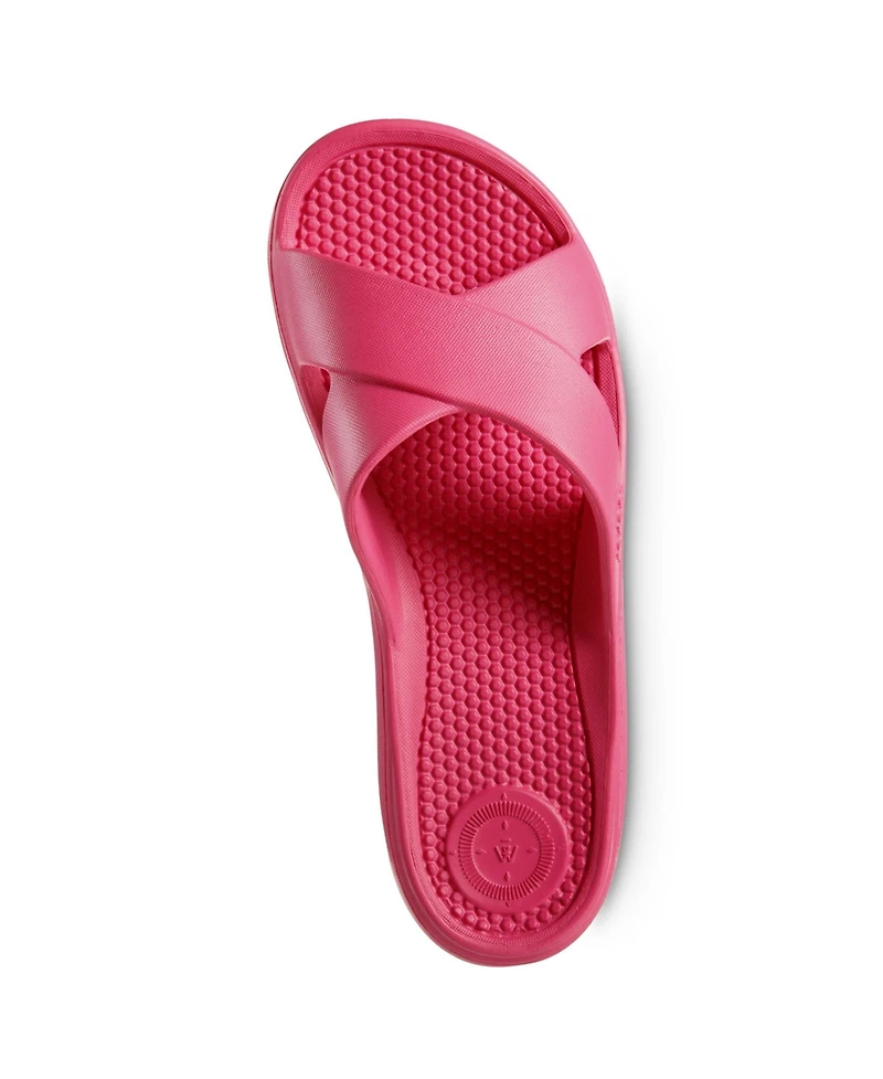 Totes Women's Molded Cross Slide Sandals with Everywear