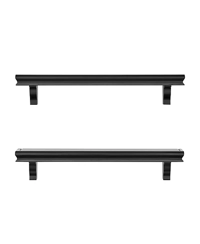 Danya B Decorative 24" Floating Wall Decor Display Ledge Shelves, Set of 2